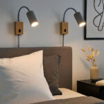 2Er Set Wandleuchte, Holzoptik, Flexibel, Stromkabel, H 44 Cm pertaining to Wandleuchte Für Schlafzimmer