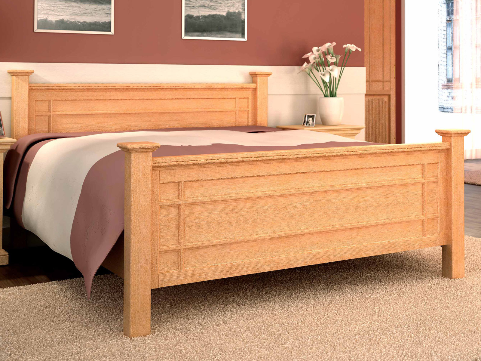 Bett Massivholz Duett 100/140/160/180/200 X 200 Cm Pinie Massiv in Schlafzimmer Pinie Massiv