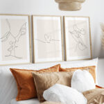 Buy Bedroom Poster Set | Line Art Aesthetic Beige Sand Online In regarding Schlafzimmer Poster