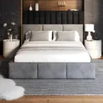 Graues Bett – Welche Wandfarbe? – Blog – Matratzenshop Fdm Regarding Wandfarbe Schlafzimmer Graue Möbel