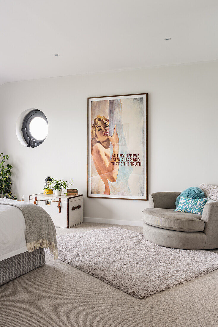 Großes Gerahmtes Poster Im Schlafzimmer … – Bild Kaufen – 13393199 regarding Schlafzimmer Poster