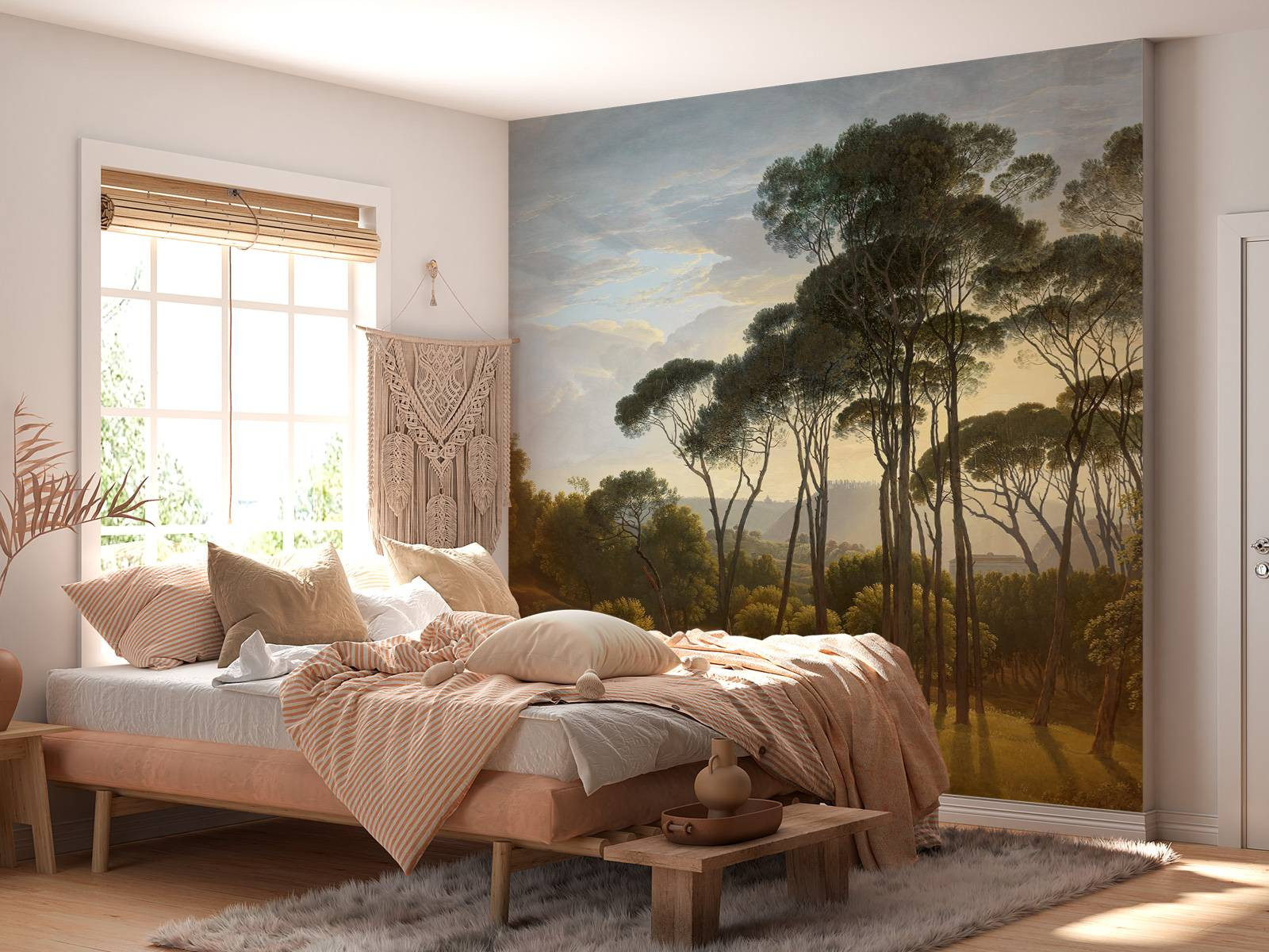 Italienische Landschaft Mit Schirm Kiefern Auf Fototapete - Fototapete with regard to Italienische Tapeten Schlafzimmer