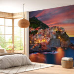 Italienische Stadt Bei Sonnenuntergang – Fototapete Throughout Italienische Tapeten Schlafzimmer