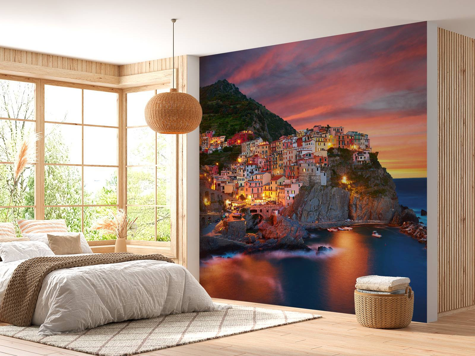 Italienische Stadt Bei Sonnenuntergang - Fototapete throughout Italienische Tapeten Schlafzimmer