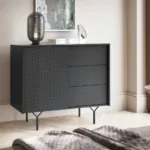 Kommode Mit Türe Und Schubladen Ravi Schwarz | Graingold In Schlafzimmer Kommode Schwarz