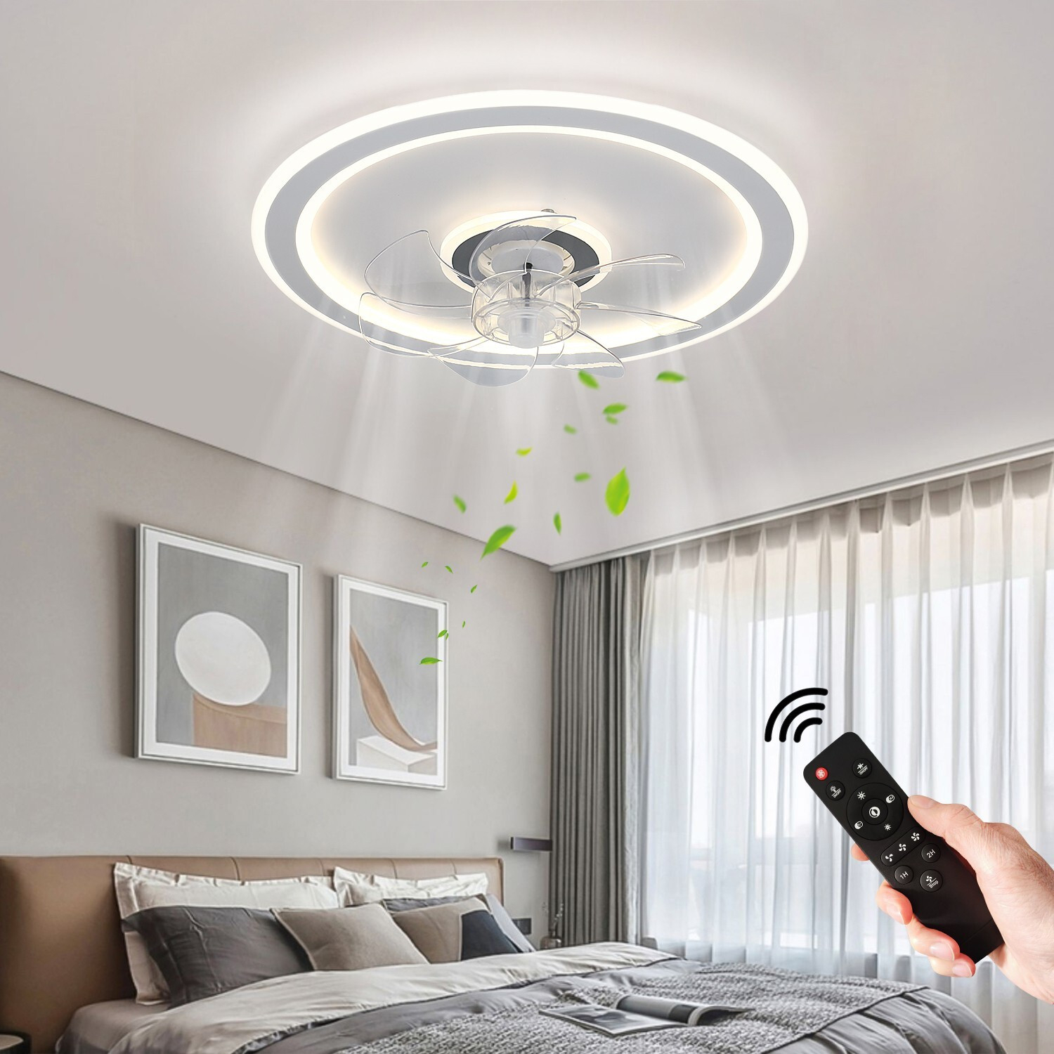 Led Deckenventilator Mit Beleuchtung Fernbedienung Leise in Deckenventilator Mit Licht Und Fernbedienung Leise Für Schlafzimmer