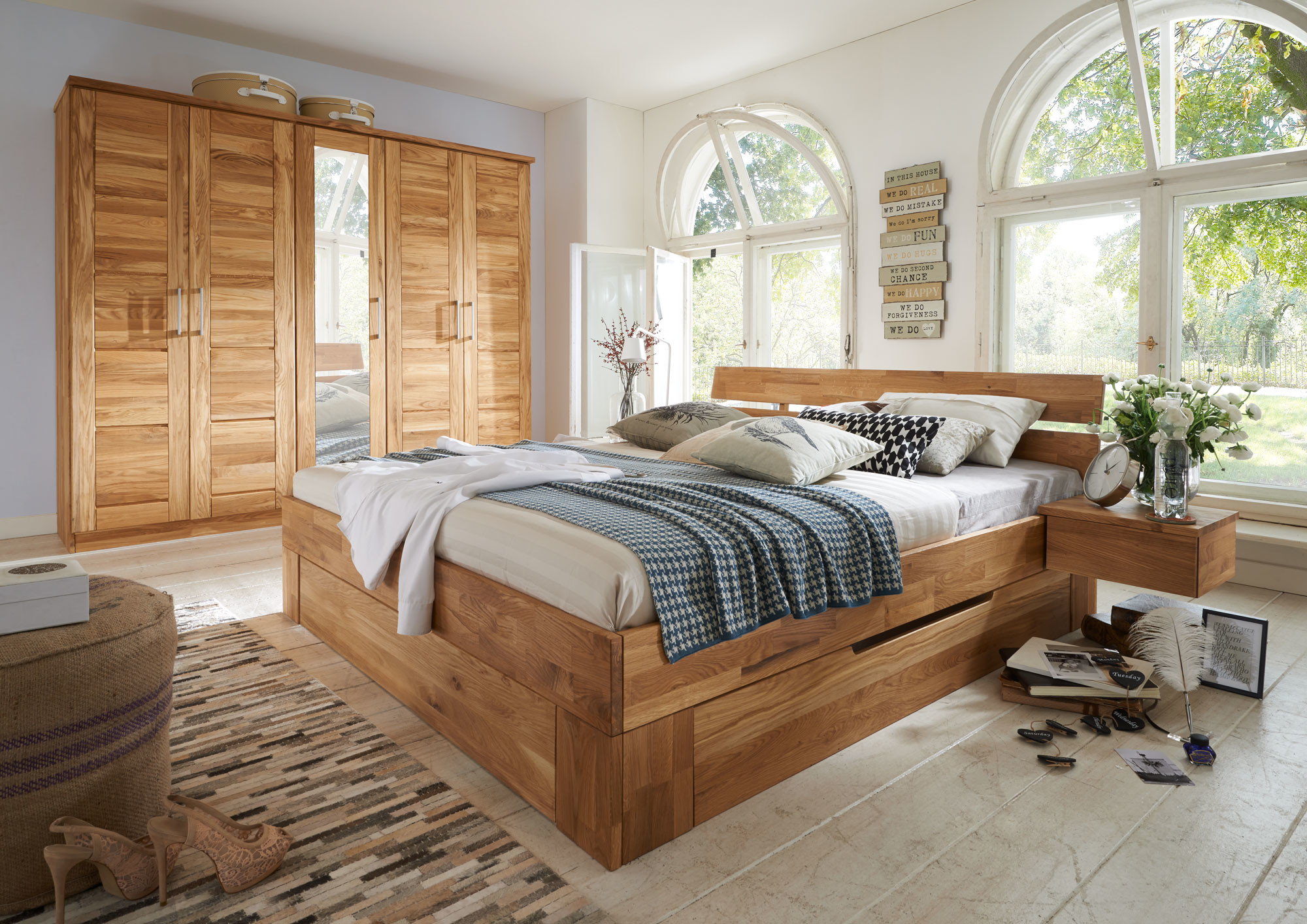 Massivholz Schlafzimmer Bett Modern Zen Xt Mit Unterbausatz | Lars regarding Schlafzimmer Bett Holz