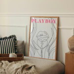Playboy Line Art Poster, Minimalistischer Frauendruck, Moderne Pertaining To Playboy Schlafzimmer