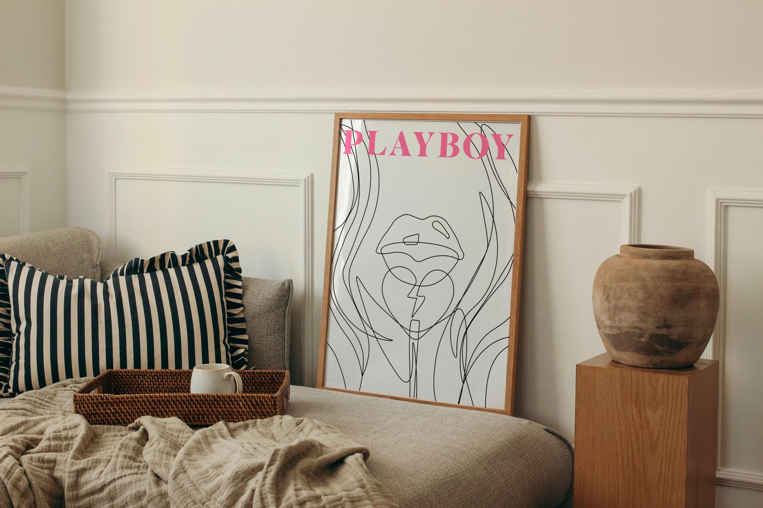 Playboy Line Art Poster, Minimalistischer Frauendruck, Moderne pertaining to Playboy Schlafzimmer