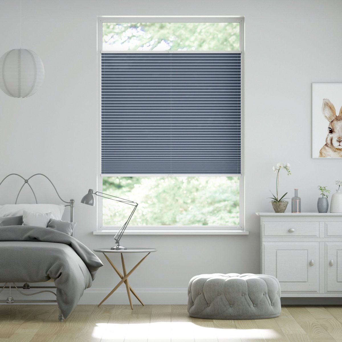 Plissee Oslo Reflect - Jeansblau | Sonnenschutz Für Fenster Nach in Plissee Schlafzimmer