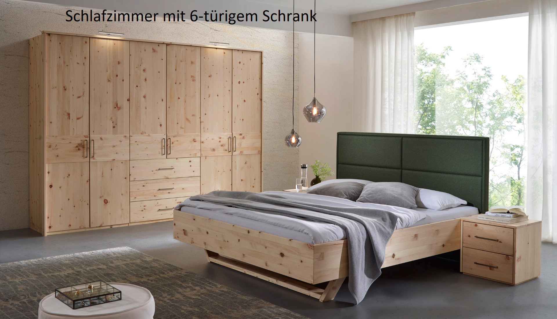 Schlafzimmer Lugano - 4-Teilig Aus Massiver Zirbe inside Zirbenholz Schlafzimmer Komplett