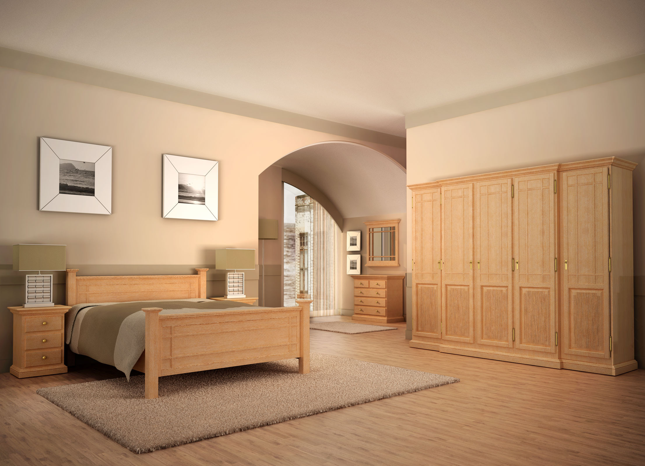 Schlafzimmer Set Duett Doppelbett Kleiderschrank Nachtkonsolen for Schlafzimmer Pinie Massiv