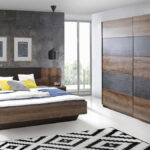 Schlafzimmerset Chilly Schrank Bett Nako In Schlammeiche Eiche Schwar Within Schlafzimmer Schlammeiche