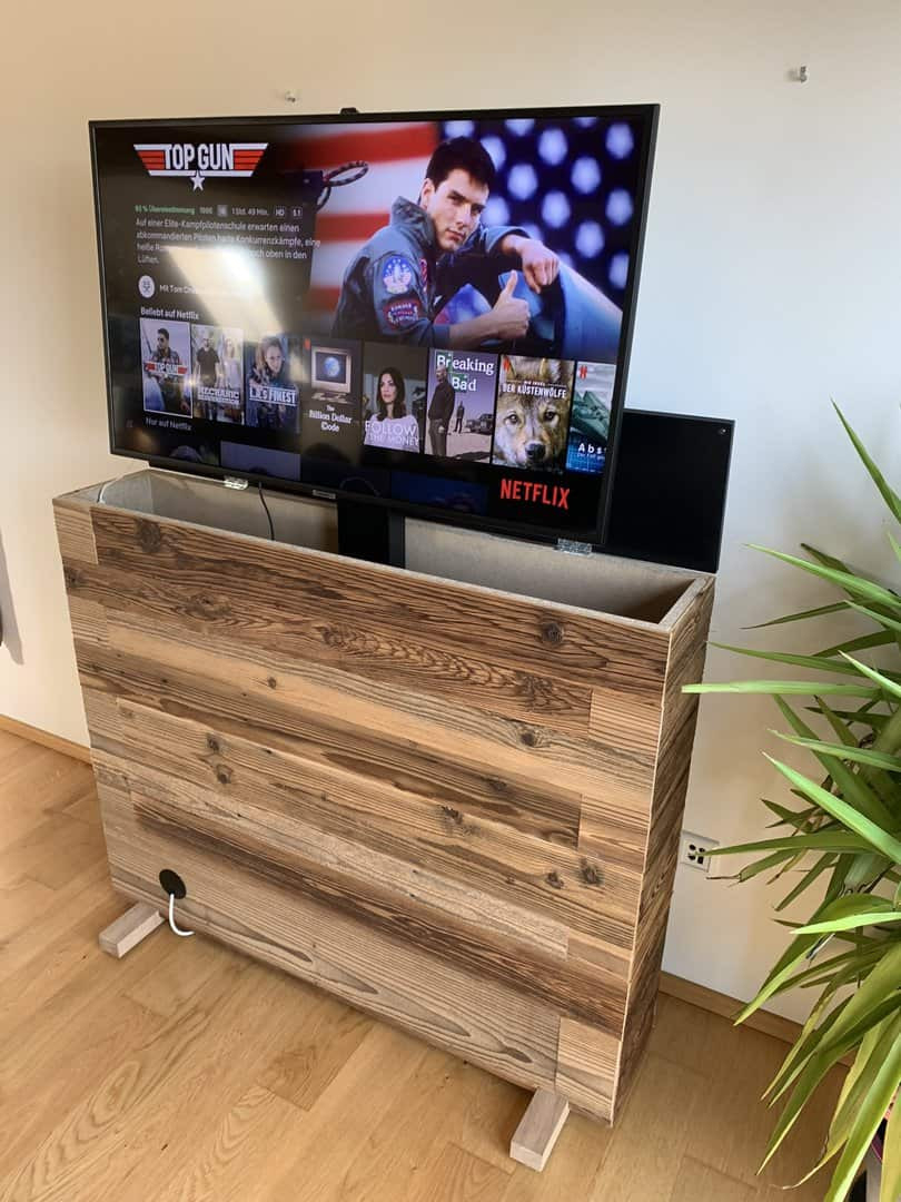 Tv Lift Selber Bauen - Diy Tv Lift Kommode - Timbertime.de within Versenkbarer Fernseher Schlafzimmer