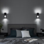 Wandleuchte, Alu, Schwarz, Up Down, H 20 Cm With Regard To Wandleuchte Für Schlafzimmer