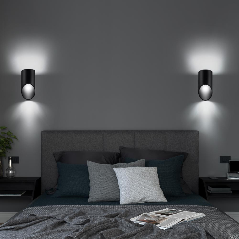 Wandleuchte, Alu, Schwarz, Up Down, H 20 Cm with regard to Wandleuchte Für Schlafzimmer