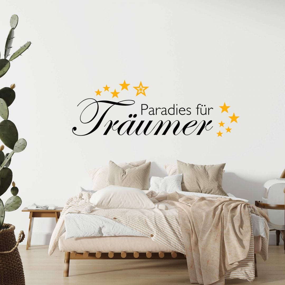 Zweifarbiges Wandtattoo Paradies Für Träumer Von K&amp;L Wall Art throughout Wandtattoo Schlafzimmer Amazon
